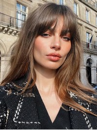 Parrucche Lunghe E Lisce In Capelli Umani Remy Con Frangia