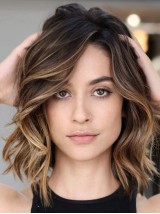 Parrucche 12" Ombre Wavy 100% Capelli Umani