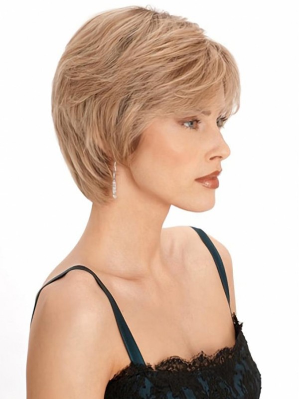Parrucche Corte Classiche Bionde Lisce Per Capelli Umani