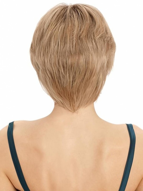 Parrucche Corte Classiche Bionde Lisce Per Capelli Umani