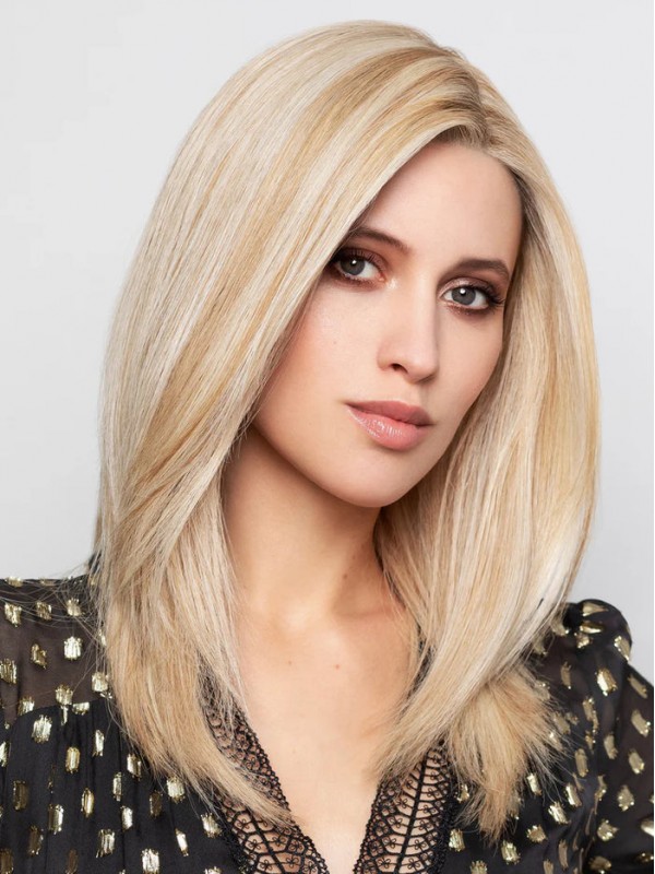 Parrucche Lunghe Per Capelli Umani Ombre Lisce Senza Frangia Da 16"