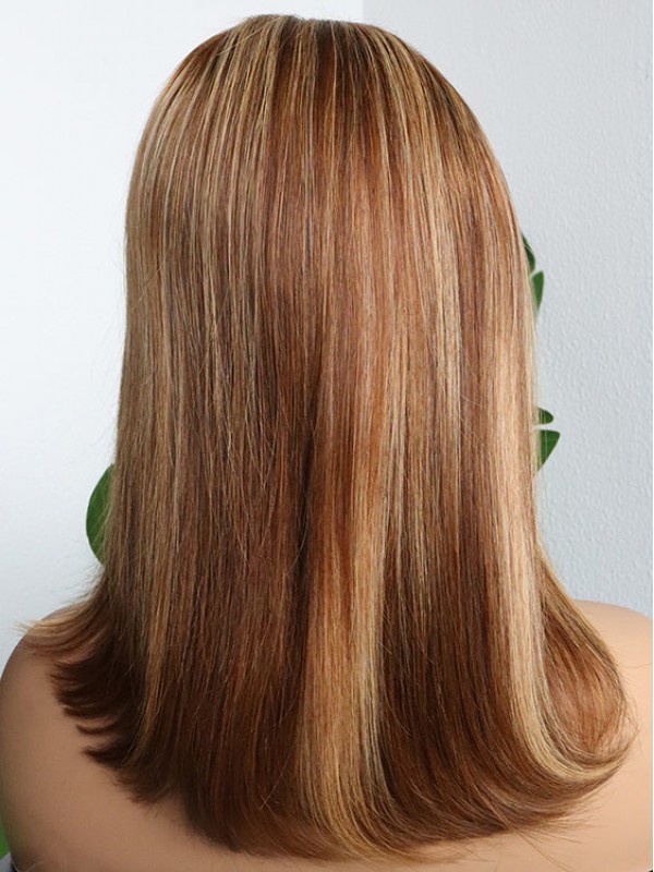 Parrucche Frontali In Pizzo Con Capelli Umani Ombre Senza Frangia Da 14"