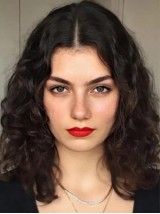 Parrucche Frontali In Pizzo Con Capelli Umani Castano Scuro Ricci Da 14"