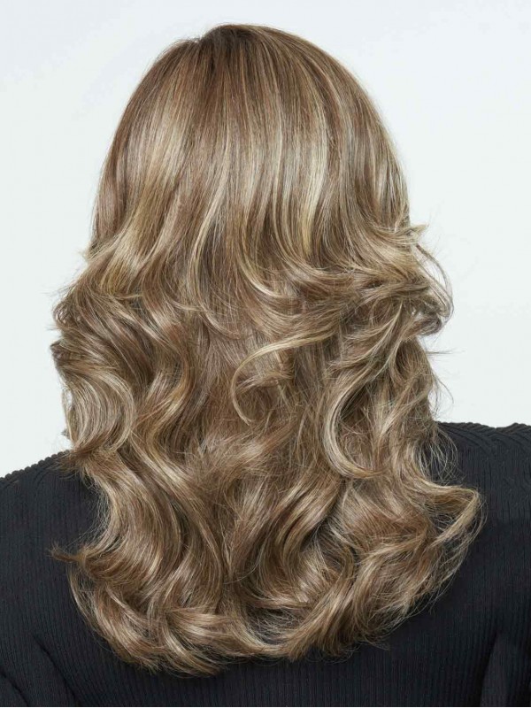 Parrucche Frontali In Pizzo Con Capelli Umani Ondulati E Stratificati Lunghe E Glamour Da 22"