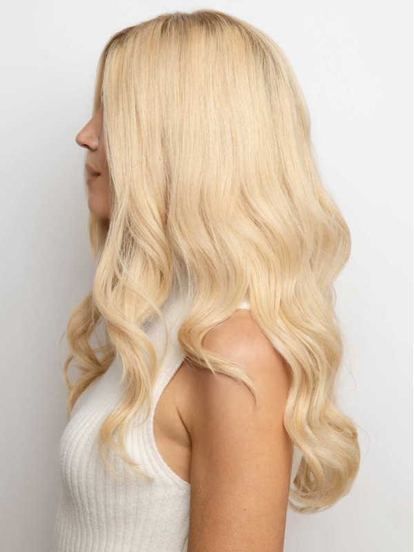 Parrucche Di Veri Capelli Umani Con Pizzo Frontale Da 20" Senza Frangia
