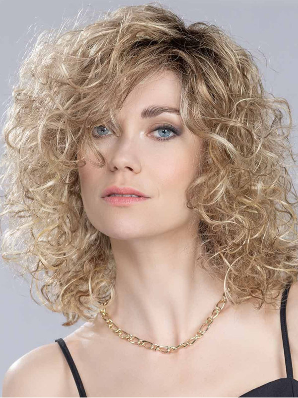Parrucche Di Capelli Umani Senza Cappuccio Con Riccioli Glamour Lunghi Fino Alle Spalle
