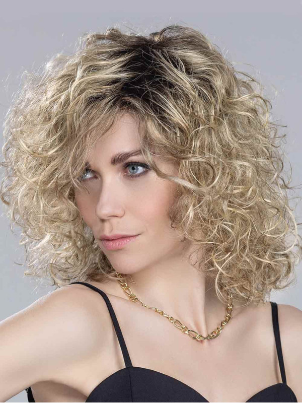 Parrucche Di Capelli Umani Senza Cappuccio Con Riccioli Glamour Lunghi Fino Alle Spalle