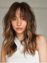 Parrucche Lunghe Ondulate Con Capelli Umani Remy Senza Cappuccio Da 16"