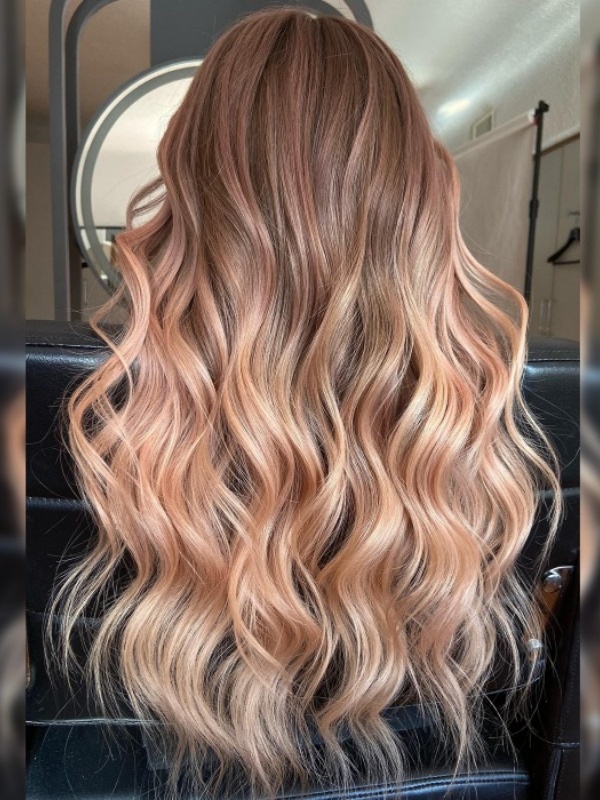 Parrucca Frontale In Pizzo Con Capelli Umani Remy Ondulati Rosa Lunghi