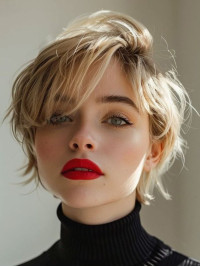 Parrucche Corte 6" Lisce Monofilamento Bionde Parrucche 100% Capelli Umani