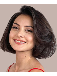 Parrucca Bob Nera Con Pizzo Frontale E Capelli Umani Remy