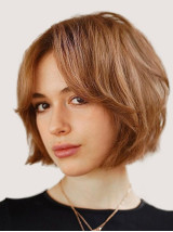 Parrucca Bob Con Capelli Umani Remy Lunghi Fino Al Mento 10" Di Lunghezza Lisci