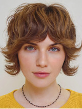 Parrucche Corte Bob Da 8" In Capelli Umani Remy Ondulati Senza Cuffia