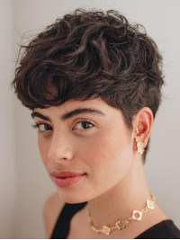 Parrucche Corte E Ricce In Capelli Umani Remy Taglio Dritto Marrone 6"