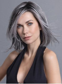 Parrucche Frontali In Pizzo Bob Dritto Grigio