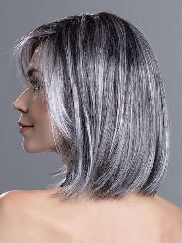 Parrucche Frontali In Pizzo Bob Dritto Grigio