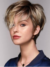 Parrucche Senza Cappuccio Diritte Ombre Boycuts