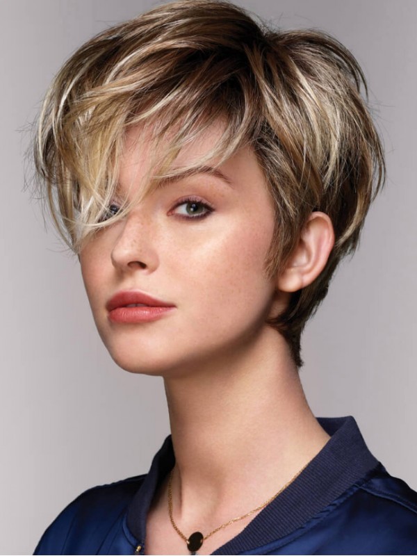 Parrucche Senza Cappuccio Diritte Ombre Boycuts