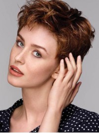 Parrucche Sintetiche Da Donna Parrucche Corte Ramate Senza Cappuccio