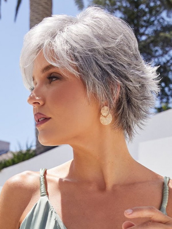 Parrucca Elegante Per Donna Parrucche Sintetiche Senza Cappuccio Da 6"