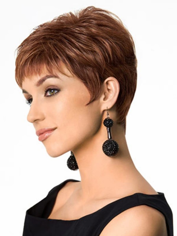 Parrucche Sintetiche Con Taglio Pixie Capelli Corti Ramati