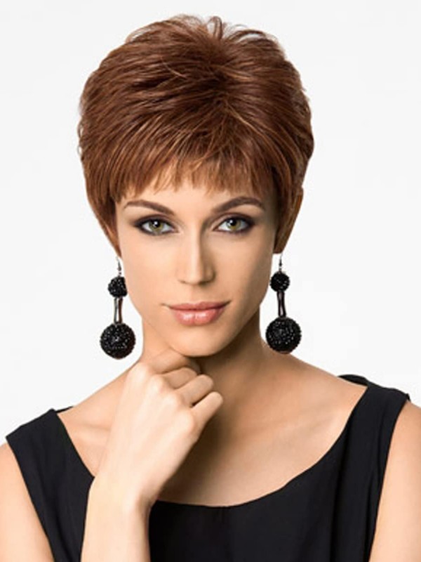 Parrucche Sintetiche Con Taglio Pixie Capelli Corti Ramati