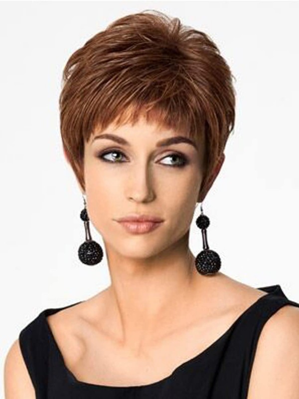 Parrucche Sintetiche Con Taglio Pixie Capelli Corti Ramati