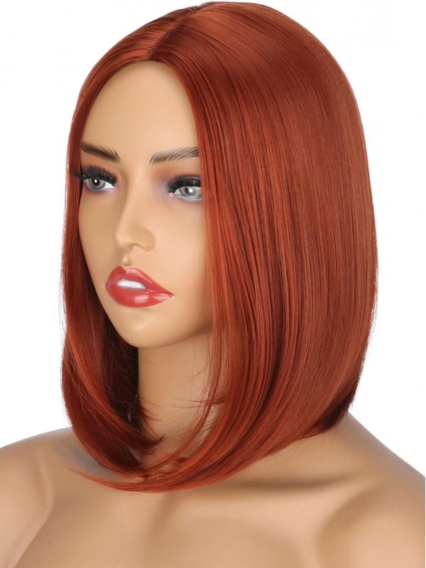 Parrucche Rosse Zenzero Lisce Caschetto Lunghezza Spalle