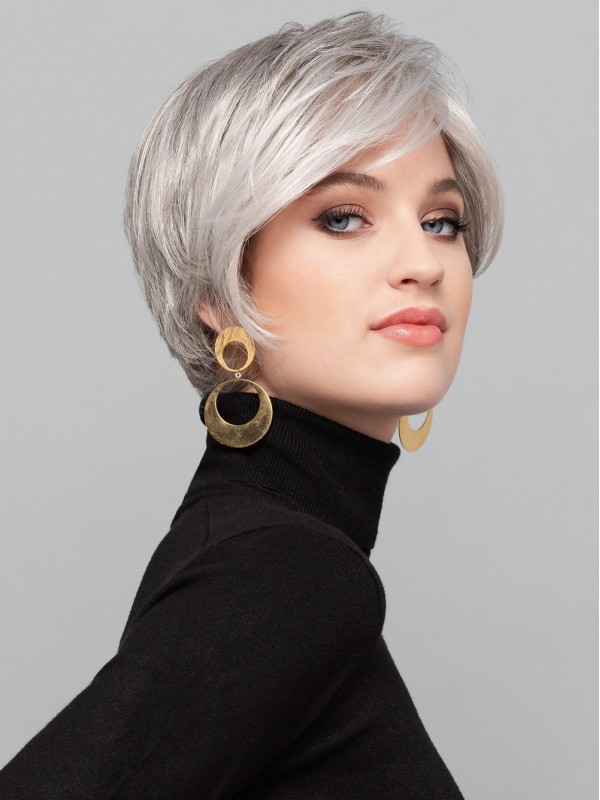 Parrucche Grigie Frontali In Pizzo Dritto Chic Da 8"