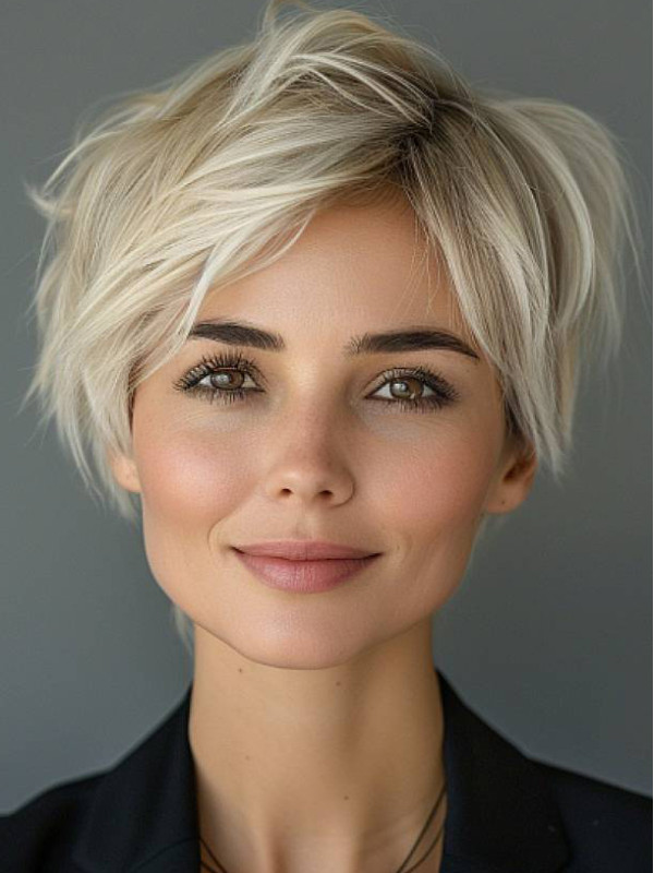 Parrucca Frontale In Pizzo Dritto Boycuts Biondo Platino Parrucche Sintetiche Da 8"