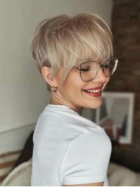 Parrucche Sintetiche Corte Boycuts Da 6" Senza Cappuccio E Lisce