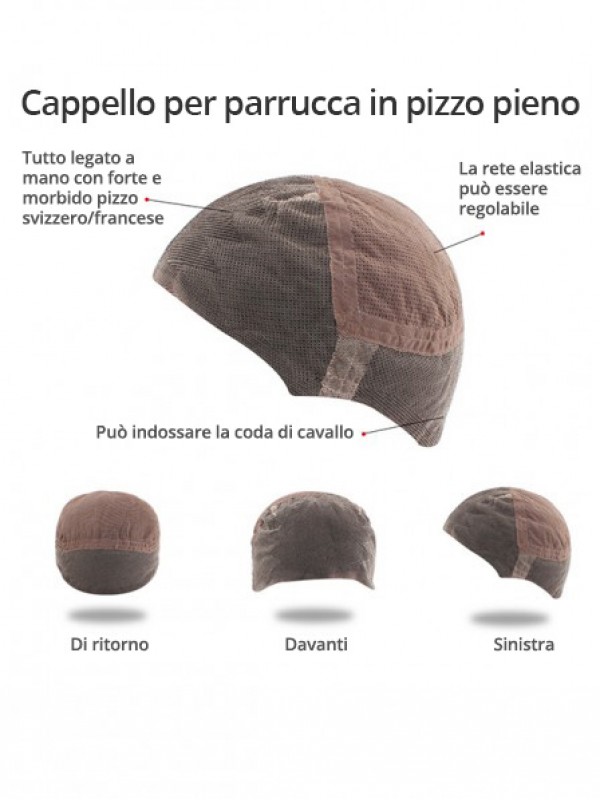 Parrucche Piene Di Capelli Umani Di Remy Del Pizzo Del Ragazzo Marrone Con La Frangetta 6 Pollici