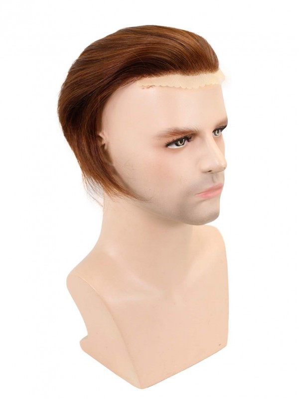 8"x10" Marrone Corto Capelli Umani Capelli Umani Toupee Mtoup201104