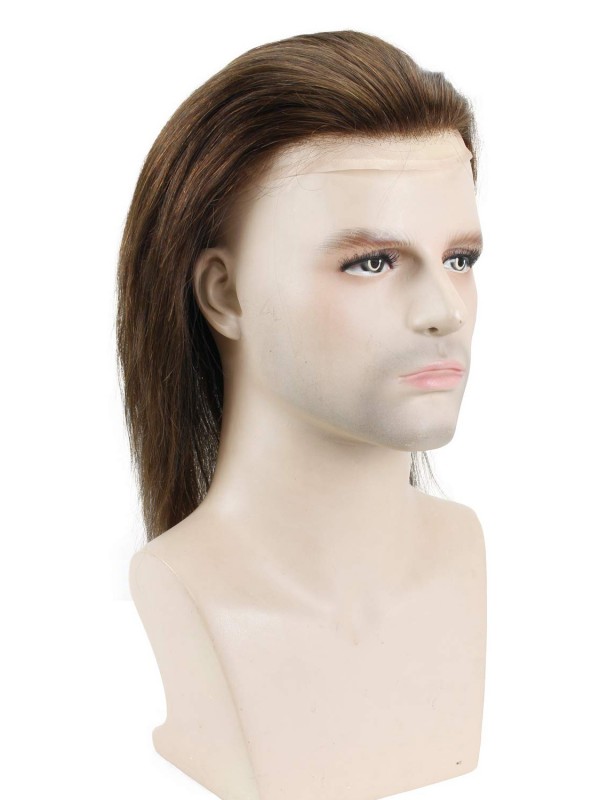 8"x10" Toupee Mtoup201106 Degli Uomini Dei Capelli Umani Lunghi Dritti