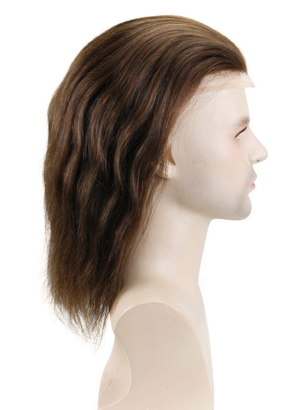 8"x10" Toupee Mtoup201106 Degli Uomini Dei Capelli Umani Lunghi Dritti