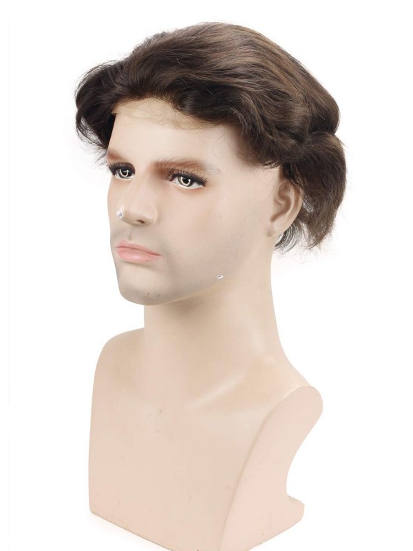 8"x10" Toupee Mtoup201107 Degli Uomini Dei Capelli Umani Corti E Lisci