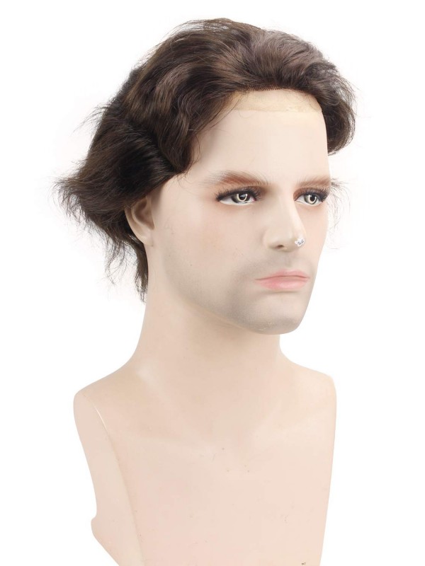 8"x10" Toupee Mtoup201107 Degli Uomini Dei Capelli Umani Corti E Lisci