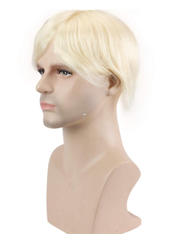 8"x10" Toupee Mtoup201112 Degli Uomini Biondi Corti Diritti Dei Capelli Umani