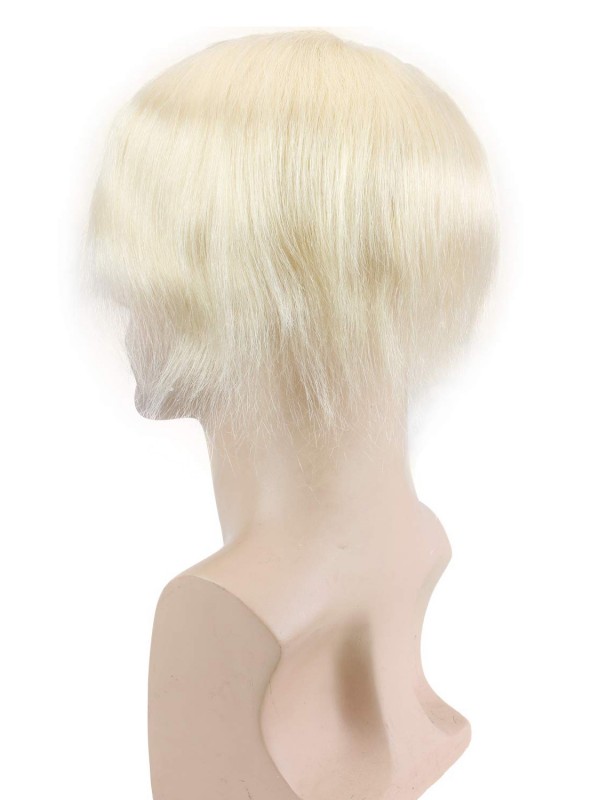 8"x10" Toupee Mtoup201112 Degli Uomini Biondi Corti Diritti Dei Capelli Umani