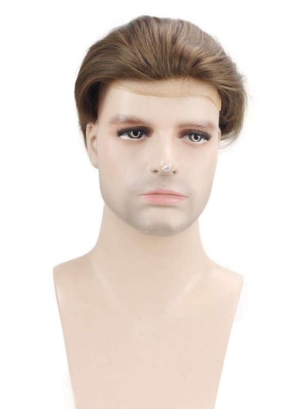 8"x10" Toupee Mtoup201115 Degli Uomini Dei Capelli Umani Corti E Lisci Marroni