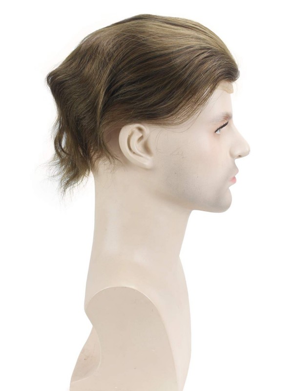 8"x10" Toupee Mtoup201115 Degli Uomini Dei Capelli Umani Corti E Lisci Marroni