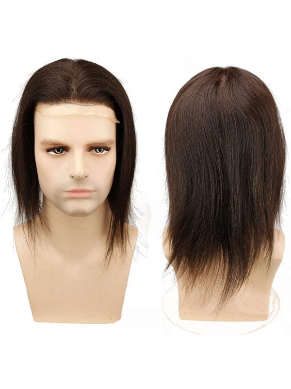8"x10" Toupee Mtoup201116 Degli Uomini Dei Capelli Umani Ondulati Lunghi