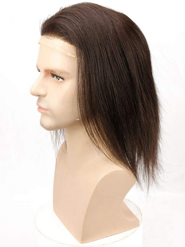 8"x10" Toupee Mtoup201116 Degli Uomini Dei Capelli Umani Ondulati Lunghi