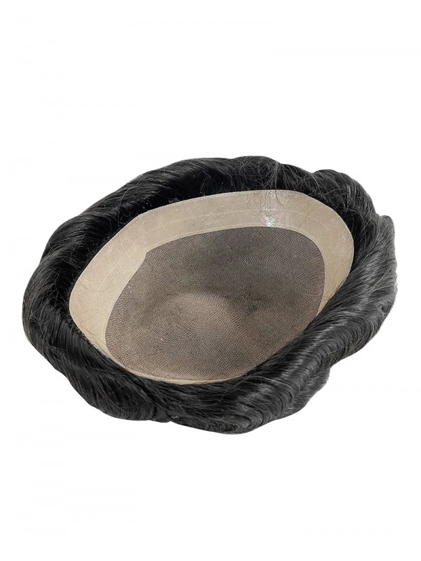 8"x10" Toupee Mtoup201126 Degli Uomini Dei Capelli Umani Corti E Lisci Marroni