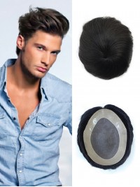 8"x10" Toupee Per Uomo Corto E Dritto Per Capelli Mtoup201131