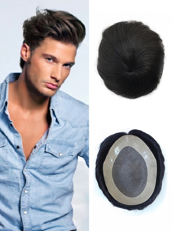 8"x10" Toupee Per Uomo Corto E Dritto Per Capelli Mtoup201131