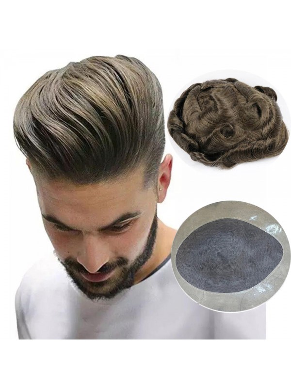 8"x10" Toupee Per Uomo Corto E Dritto Per Capelli Mtoup201132