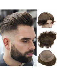 8"x10" Toupee Per Uomo Corto E Dritto Per Capelli Mtoup201135