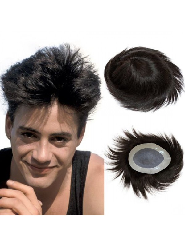 8"x10" Toupee Per Uomo Corto E Dritto Per Capelli Mtoup201137