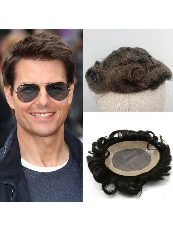 8"x10" Toupee Per Uomo Corto E Dritto Per Capelli Mtoup201141